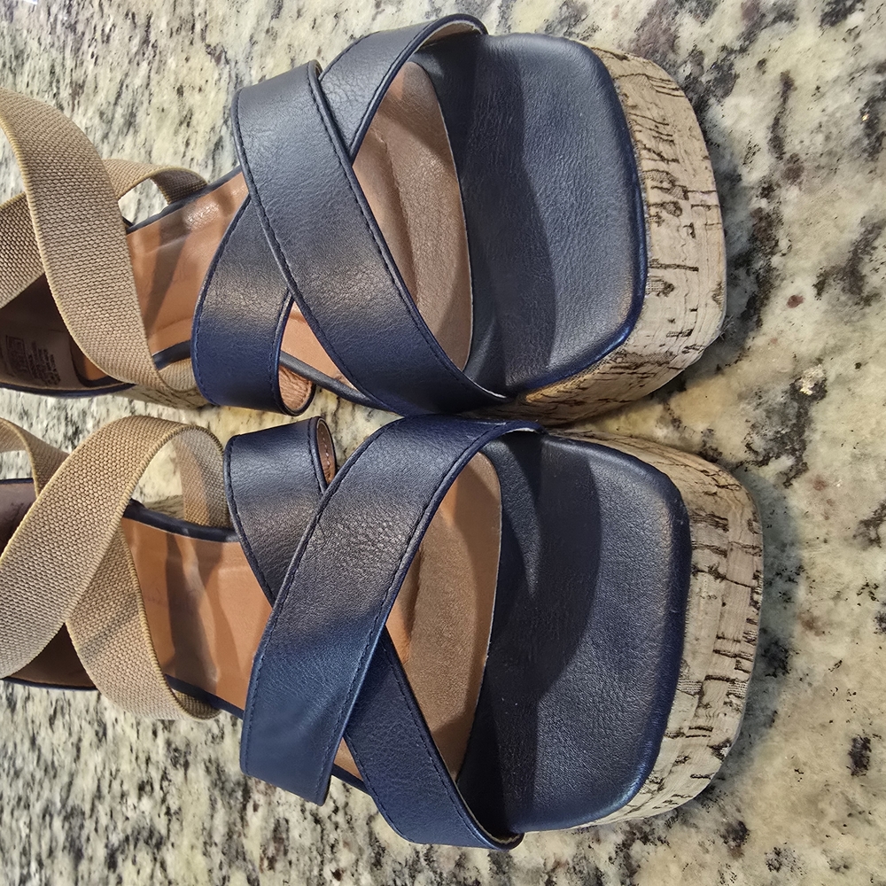 Women's Navy Blue Platform Sandals